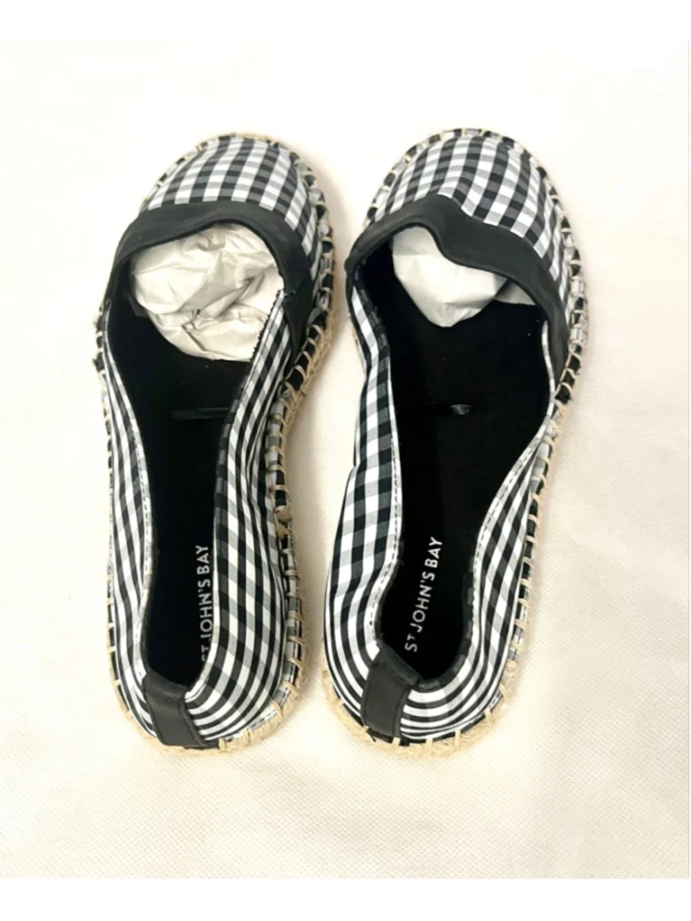 St. John's Bay Marlee Black and White espadrille loafers women size 8W